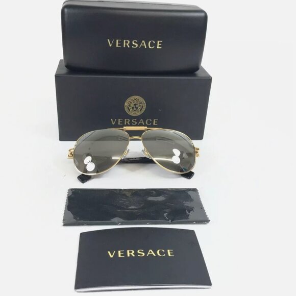 Sale! Versace Polarized Mirror Silver Sunglasses Italy main image 3
